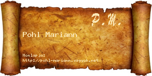 Pohl Mariann névjegykártya